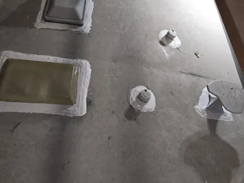 This image here is just showing all the skylights antennas and plumbing stacks all resealed with liquid flash the 10 year guarantee against leaks